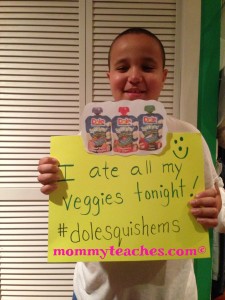 "I ate all my veggies tonight!" #dolesquishems